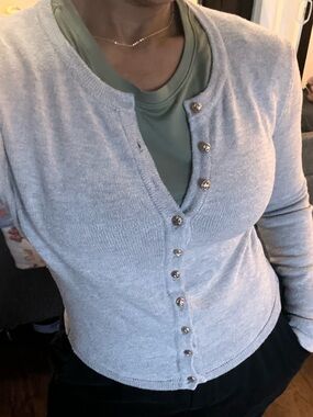 Gray Woman’s Cozy Cardigan